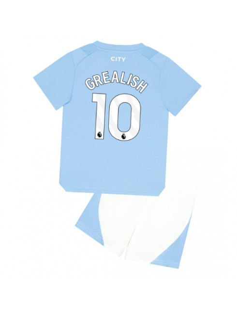 Manchester City Jack Grealish #10 Replika Hemmakläder Barn 2023-24 Kortärmad (+ byxor)